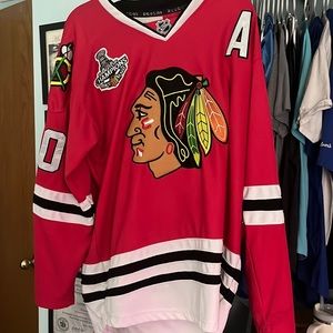 2013 Blackhawk’s Stanley Cup Patch Jersey. #10 Sharp.